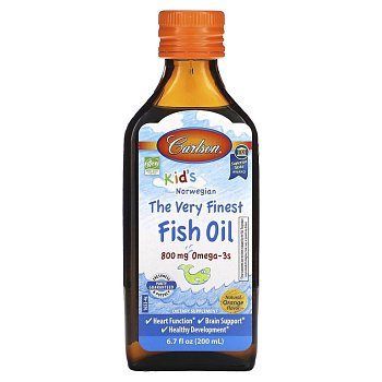 Carlson Labsn Kid's The Very Finest Fish Oil 800 мг Omega-3s 200 мл (апельсин)