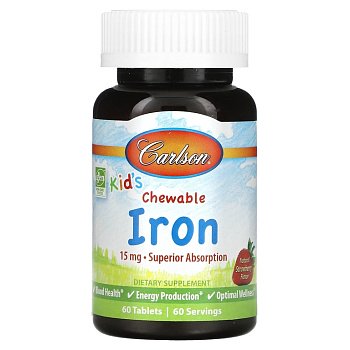 Carlson Labs Kids Iron 15 mg (клубника) 60 таблеток