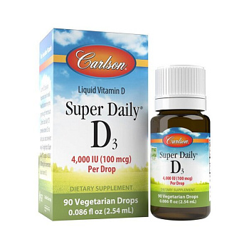 Carlson Labs Super Daily D3 4000 IU (100 мкг) (90 капель) 2.54 мл